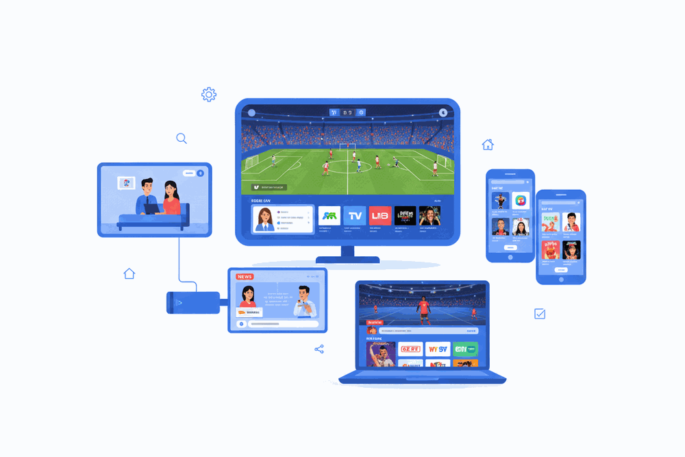IPTV Ireland works on Smart TV, phone, tablet, laptop, and streaming devices